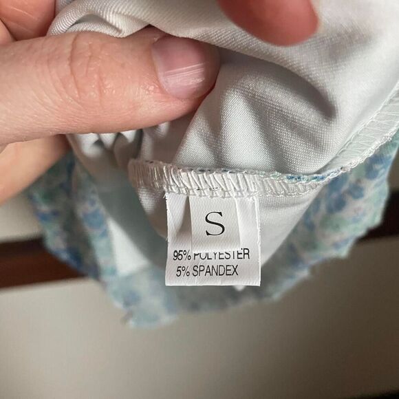 Y2K Women's Floral Coquette Dainty Soft Girl Mini Dress Short Sleeves with Bow S - Picture 3 of 6